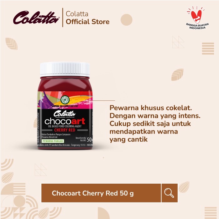 

Lezat- Bundling Colatta Chocoart Cherry Red - Pewarna Makanan 50g - Isi 3