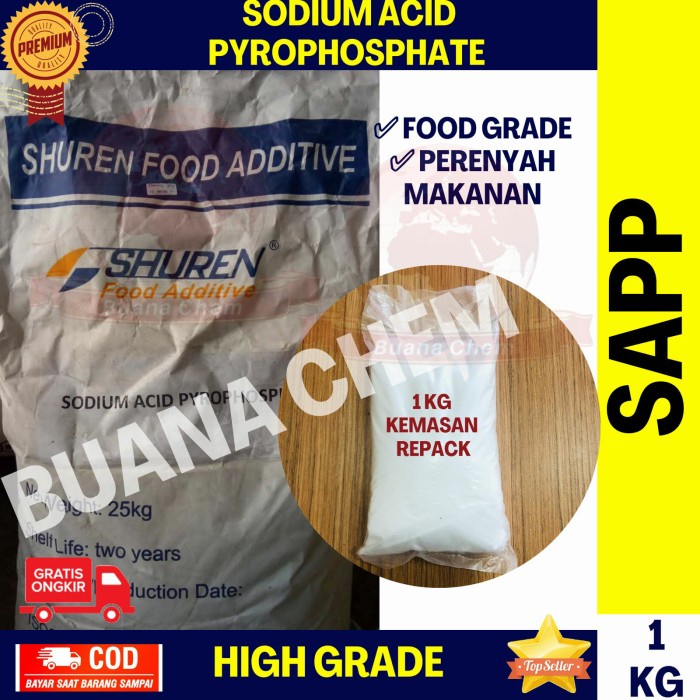 

Lezat- Sodium Acid Pyrophosphate 1 KG / SAPP / Perenyah Makanan Premium