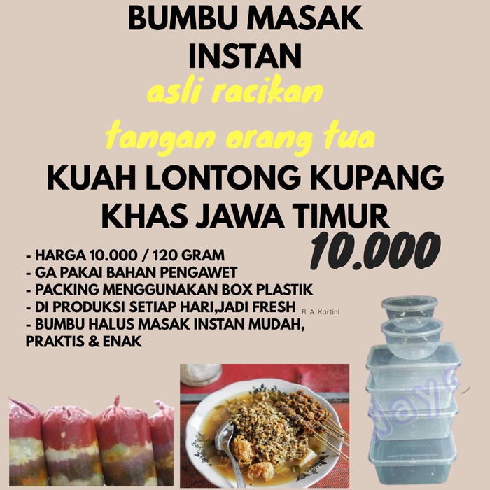 

KF698 BUMBU KUAH LONTONG KUPANG KHAS JAWA TIMUR - BUMBU MASAK INSTAN MUDAH P STOK TERBATAS