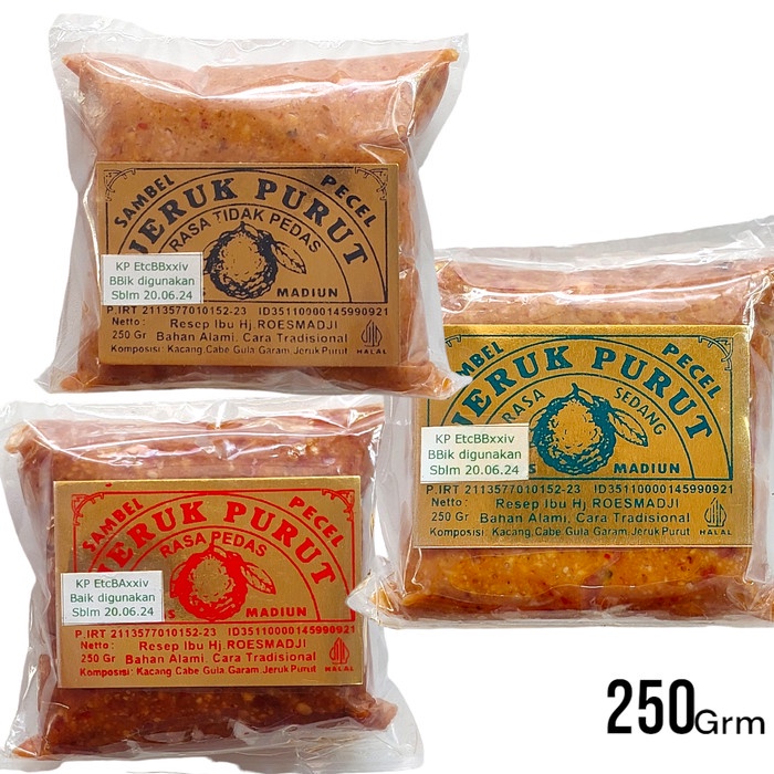 

GM315 Sambel Pecel Bumbu Kacang Instan Jeruk Purut Ibu Haji Roesmadji Madiun PROMO SPECIAL