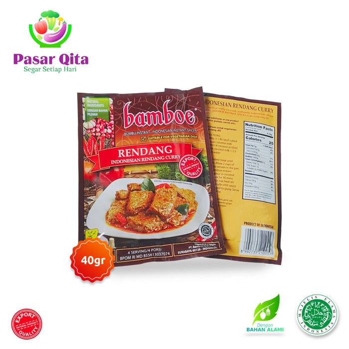 

IA206 Bamboe Bumbu Instan Rendang Daging - 1 Sacheet ( Pasar Qita ) FREE ONGKIR