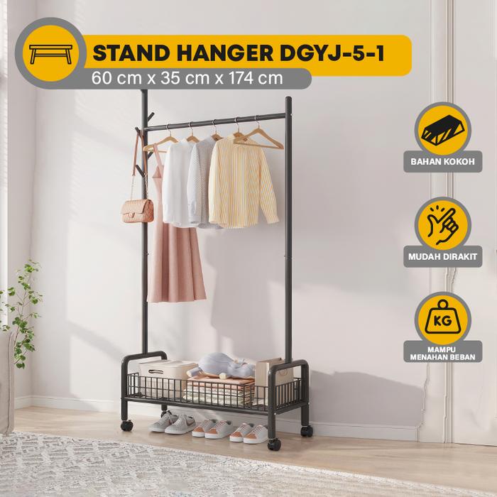 PREMIUM DTG STORE - Stand Hanger Rak Gantungan Baju Besi Storage Tempat Penyimpanan lemari tas dan