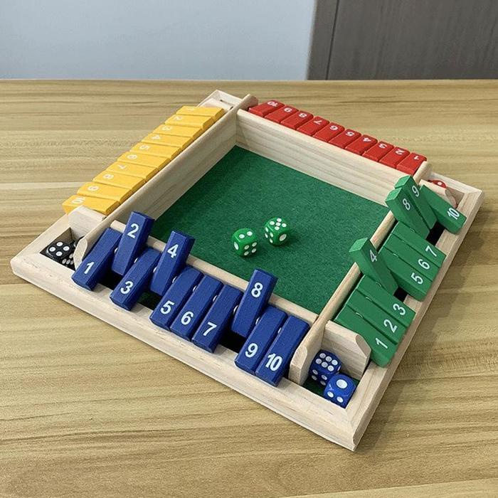 PREMIUM 4 Sisi 1-10 Mainan Board Game Dadu Shut the Box Angka Untuk Anak / Dewasa/mainan edukasi,
