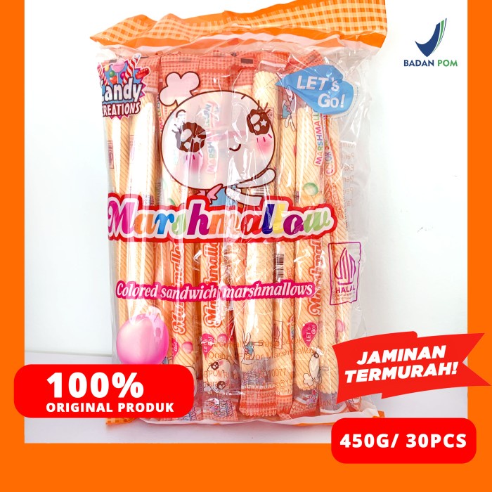

MARSHMALLOW PANJANG RASA ANGGUR / GRAPE CANDY CREATION 30PCS 450G