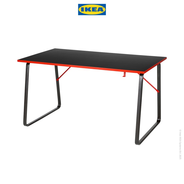 IKEA HUVUDSPELARE Meja Gaming / Kerja Minimalis Hitam 140x80 cm