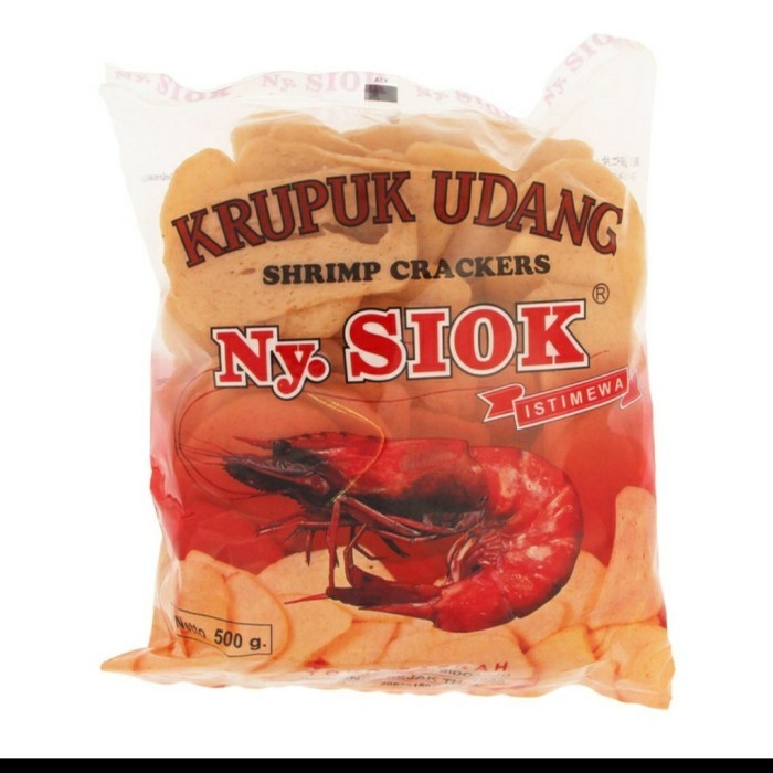 

KERUPUK UDANG NY SIOK 500 GRAM BENTUK OVAL NYONYA SIOK UDANG