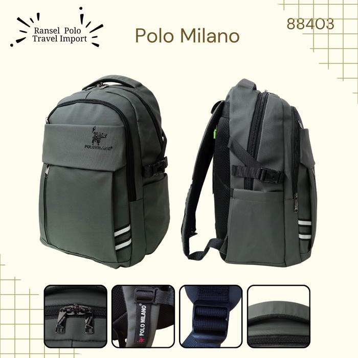 Tas Ransel Pria Import POLO MILANO 88403 18inchi ORIGINAL Ransel Anti Air