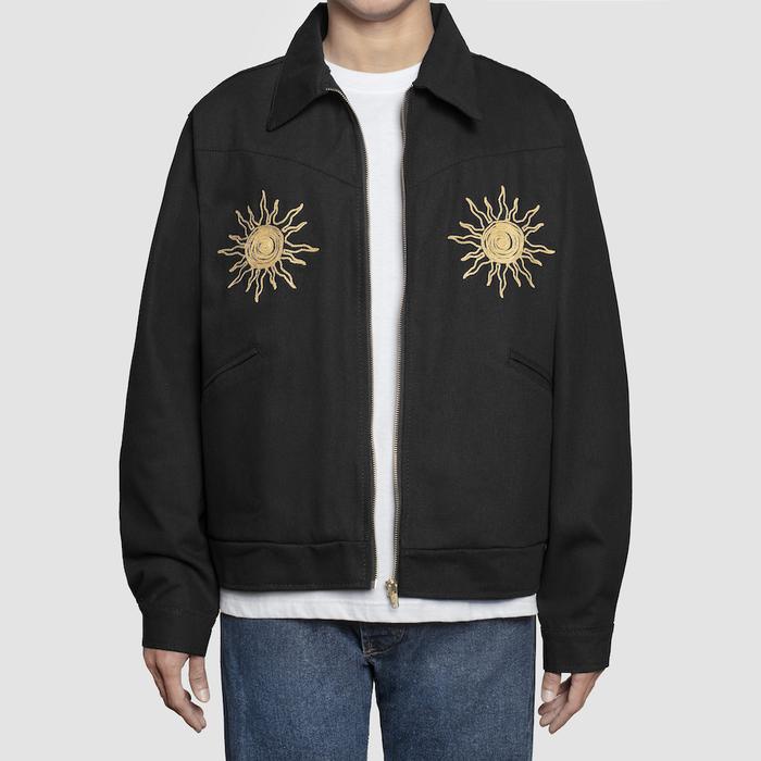 Vearst Work Jaket Deco Black Fit Zipper Pria Hitam Outer