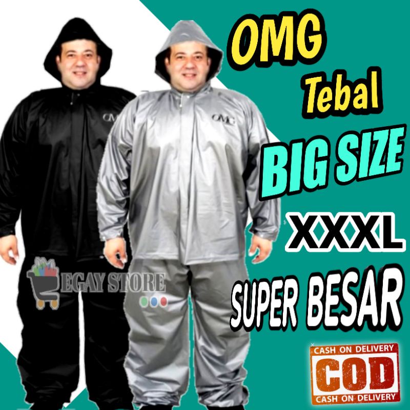 Jas Hujan Pria Jumbo Big Size XXXL Mantel Dewasa Set Setelan Besar Orang Gemuk Tebal Bagus Murah