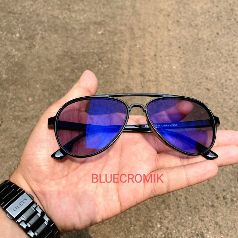 TrendyGaya- KACAMATA BLUECROMIC BLUERAY PHOTOCROMIC AVIATOR TERMURAH