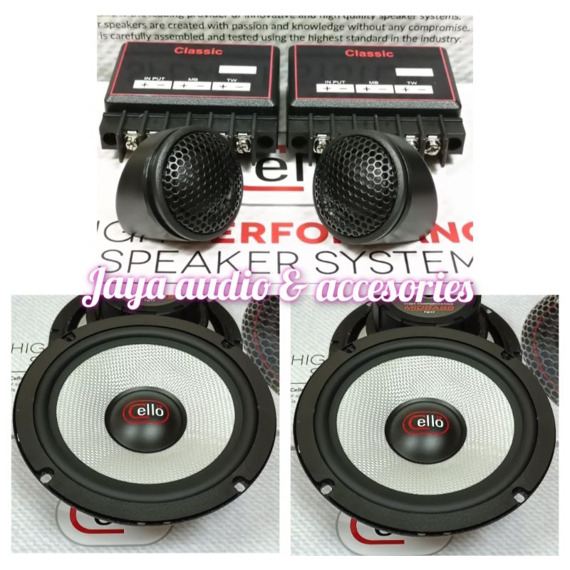 Speaker Split 2way Custom Midbass Cello TG17 plus Soft Dome Tweeter Plus Crossover 2way