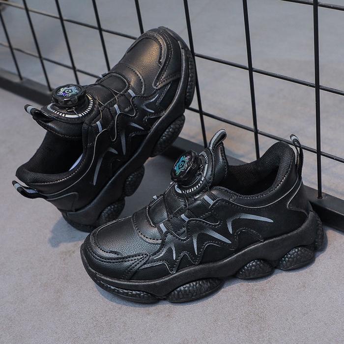 Piero Kids - Axeline - Sepatu Sneakers Anak Unisex Zero Rolling Sepatu Sekolah Sepatu Hitam