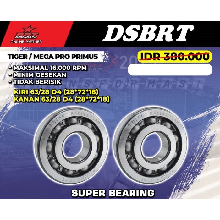 READY STOK Bearing Laher Kruk As BRT TIGER GL PRO MEGAPRO LAMA PRIMUS