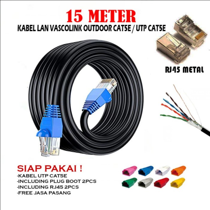 Utp 15 Meter Kabel Lan Outdoor Utp Vascolink Cat5E Utp 15 Meter