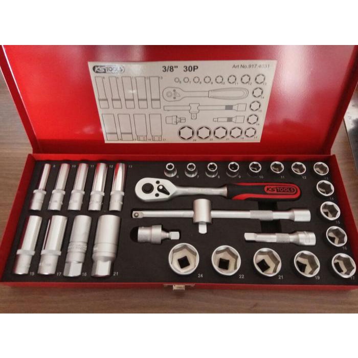 KUNCI SOK SOCK SET 30 PCS 3/8" 6PT KS TOOLS 917.4031 GERMANY ORIGINAL