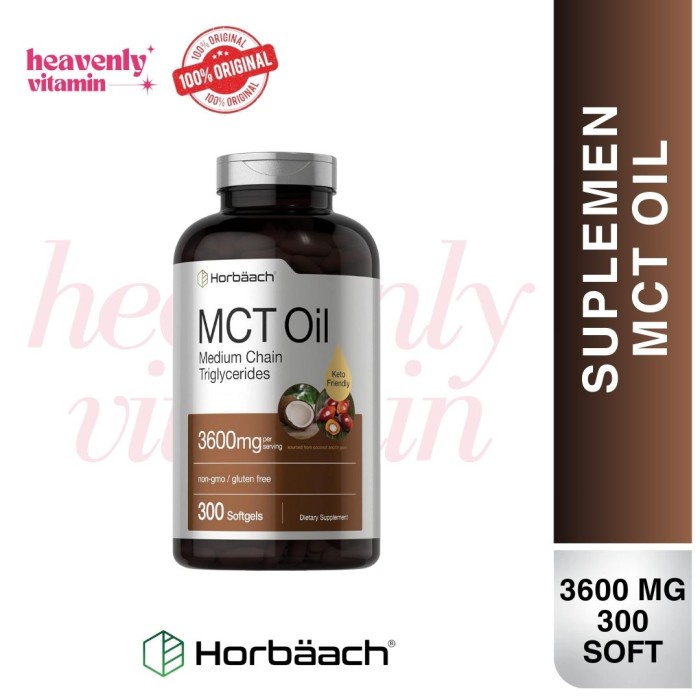 Horbaach Mct Oil Medium Chain Triglycerides 3600 Mg - 300 Softgels