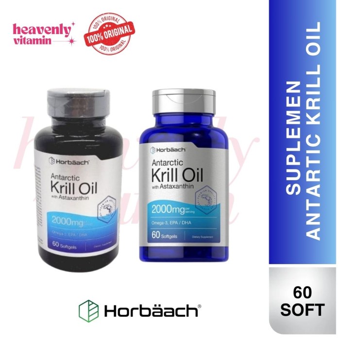 Horbaach Antarctic Krill Oil With Astaxanthin 2000Mg - 60 Softgels