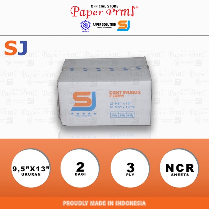

SJ Orange Kertas Continuous Form 3PLY Folio NCR 9,5" x 13"/2 (Bagi 2)
