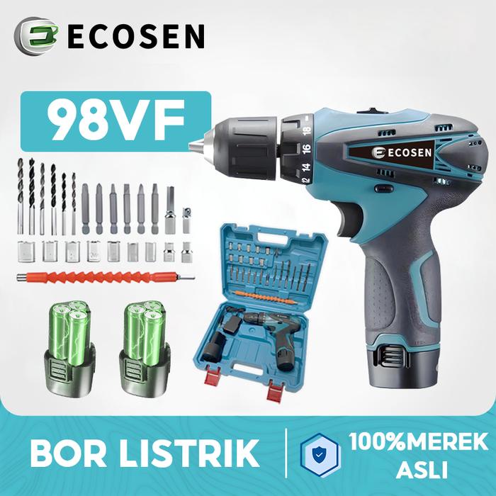 ECOSEN 98VF Mesin Bor Tangan Bor listrik Bor cas Cordless Drill Battery