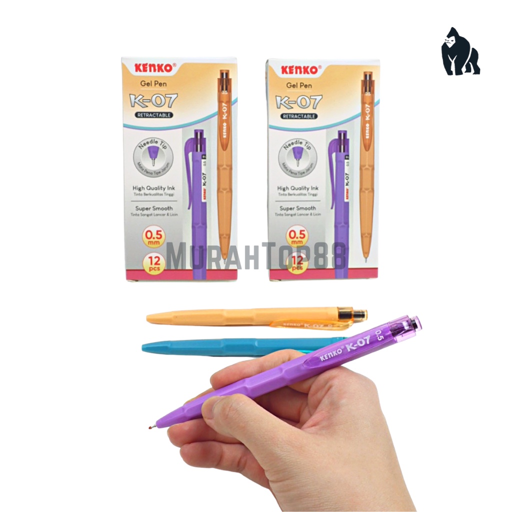 

Pulpen Gel Kenko K-07 0.5 Mm /RetractableBallpointNeedle Tip /Bolpen Pena Grosir Warna Hitam Black
