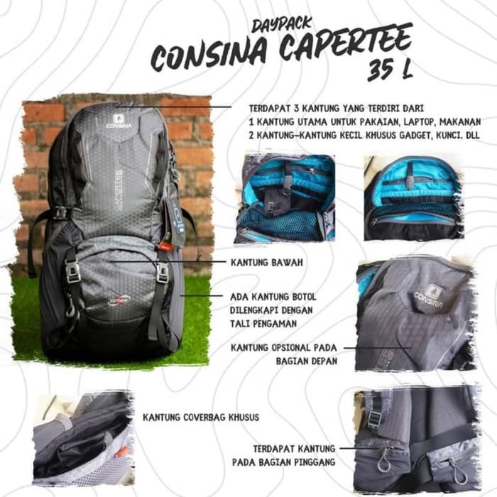 Flysheet Tas Ransel Daypack Backpack Consina Capertee Original Outdoor