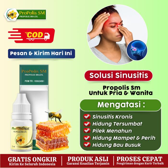 STOK READY. PROPOLIS SM UNTUK SINUSITIS KRONIS, HIDUNG TERSUMBAT, PILEK MENAHUN, SINUSITIS MENAHUN,