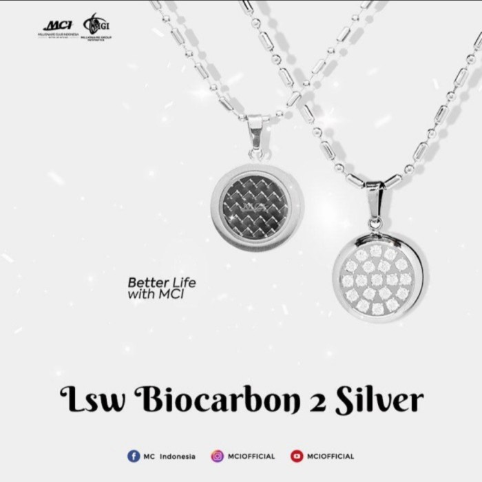 LANGSUNG DI CO NEW PENDANT LSW BIOCARBON 2 SILVER PRODUK ORIGINAL MCI 100%