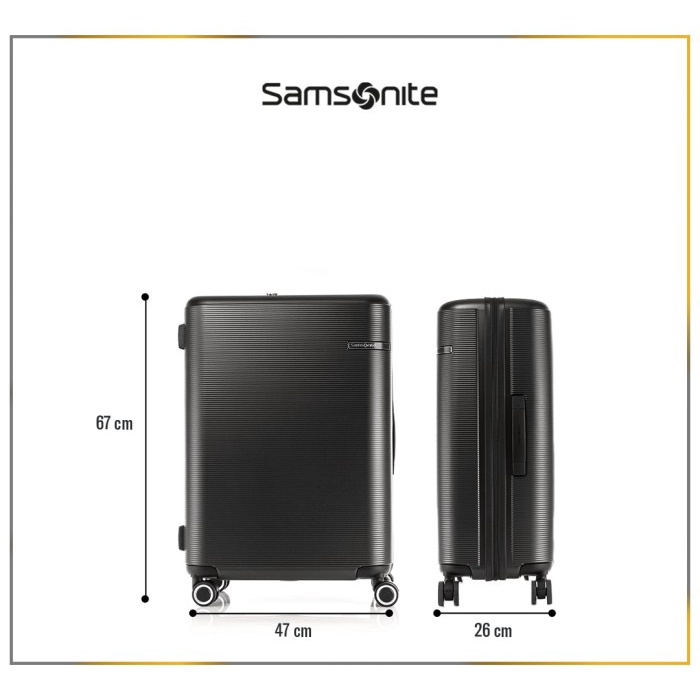 ORIGINAL.. SAMSONITE KOPER HARDCASE STRAREN SPINNER MEDIUM 24 INCH - MATTE BLACK