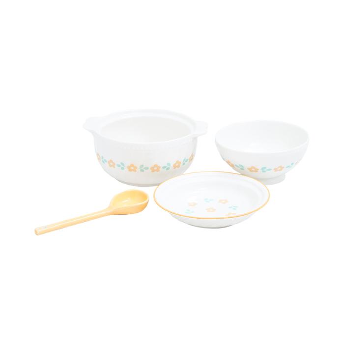 PROMO Informa Appetite Tetsu Set Mangkuk Saji Serbaguna & Sendok Flower - Oranye Mangkok Makanan