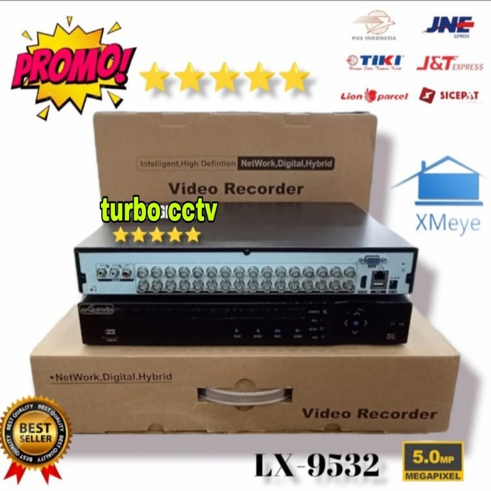 DVR/XVR XMEYE 32CH / 32 CHANNEL 5in 1 + 2 SLOT HDD GARANSI 1TH