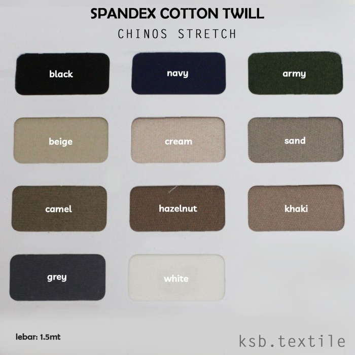 TERMURAH Kain Chino Stretch Cotton Twill Sueding / Bahan Celana Eceran Meteran