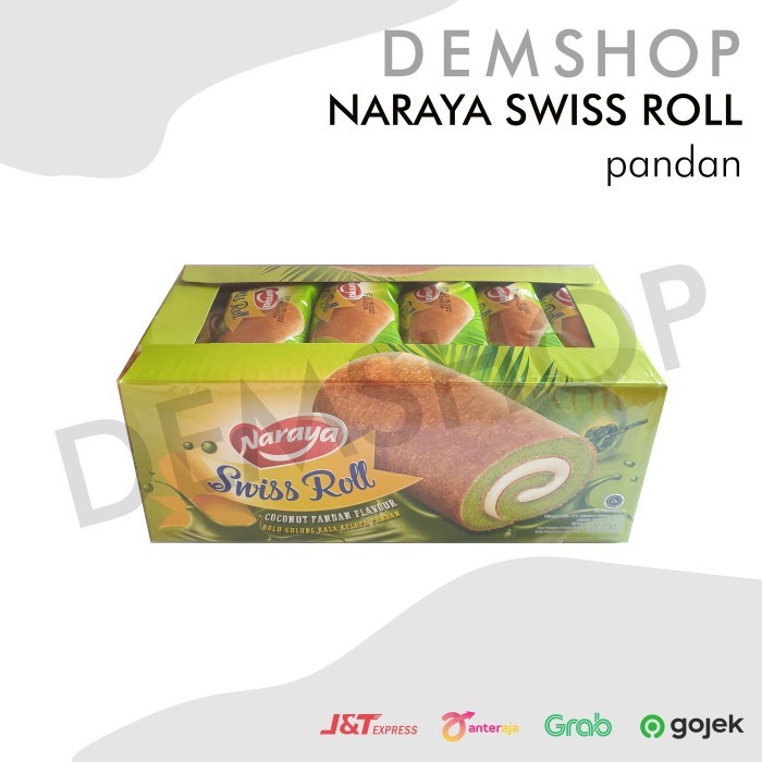 

(TopSeller) NARAYA SWISS ROLL CAKE 20 pcs - Kue Bolu Pandan Cokelat Chocolate
