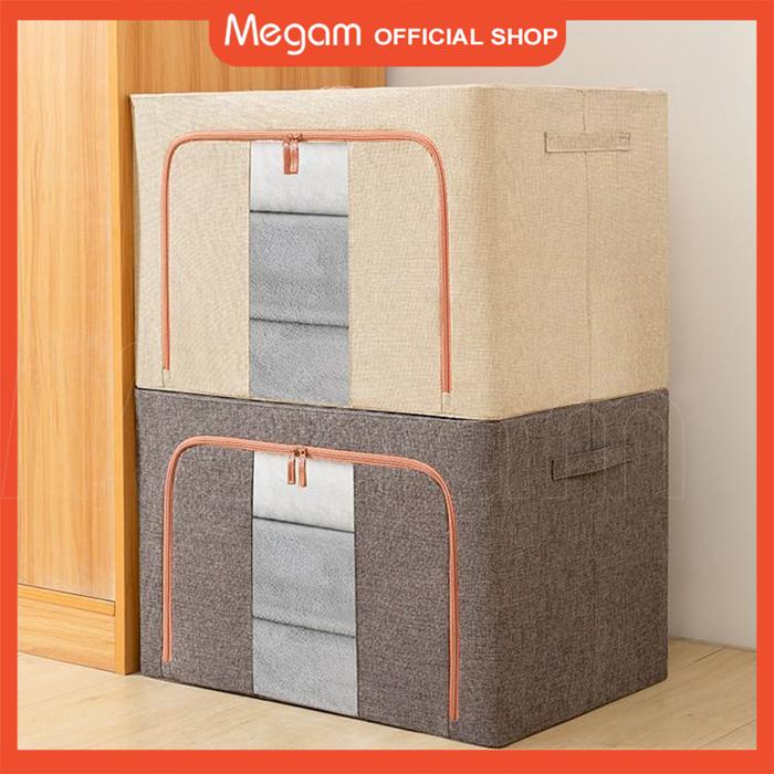Megam Storage Box Lipat Kapasitas Besar Kotak Mainan Pakaian Perlengkapan Rumah Storage Box Kotak