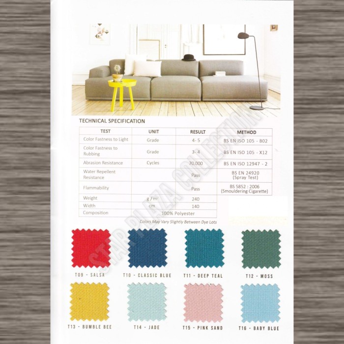 TERUJI Kain Outdoor Waterproof Hikaron - Tomford (Sofa, Kursi Pantai, Jok)