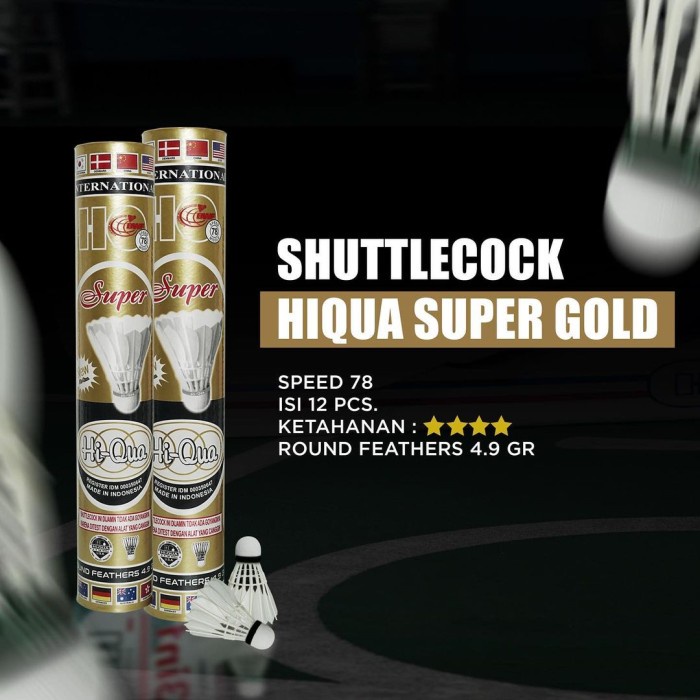 Hi-Qua Shuttlecock Badminton Bulutangkis Gold Silver BWF Approved