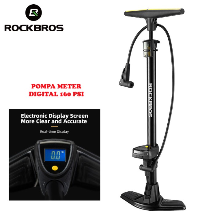 Rockbros Pompa Angin Motor Sepeda 160Psi Digital Meter 42310003001