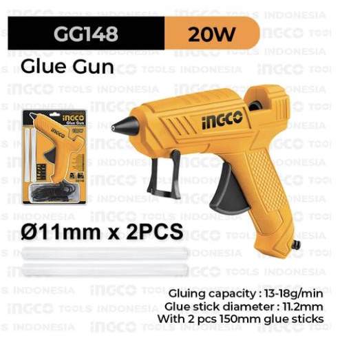 

Glue Gun (100 W) INGCO GG148 - Alat Lem Tembak Lilin Bakar