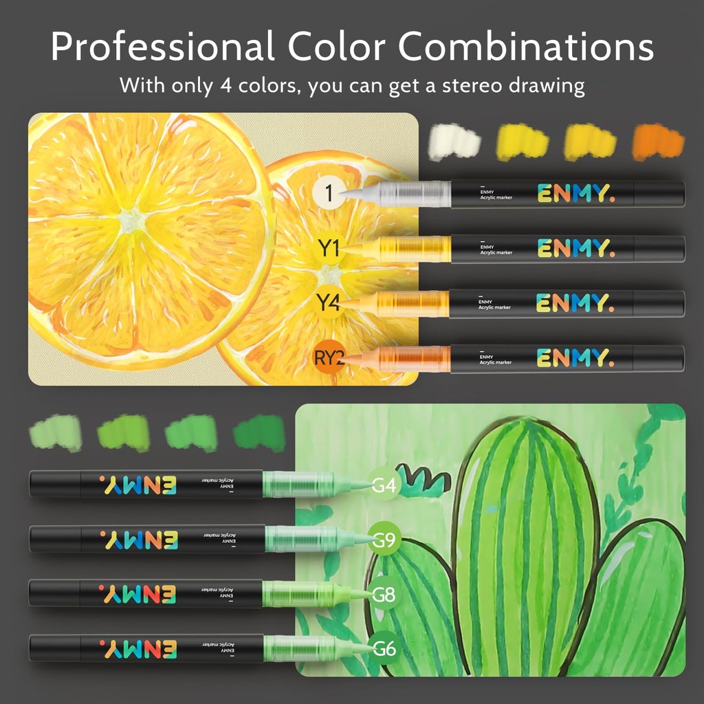 

Warna KreatifEnmy 48 Warna Marker Cair Akrilik Langsung, Marker Cat Air Akrilik, Marker Katun Untuk