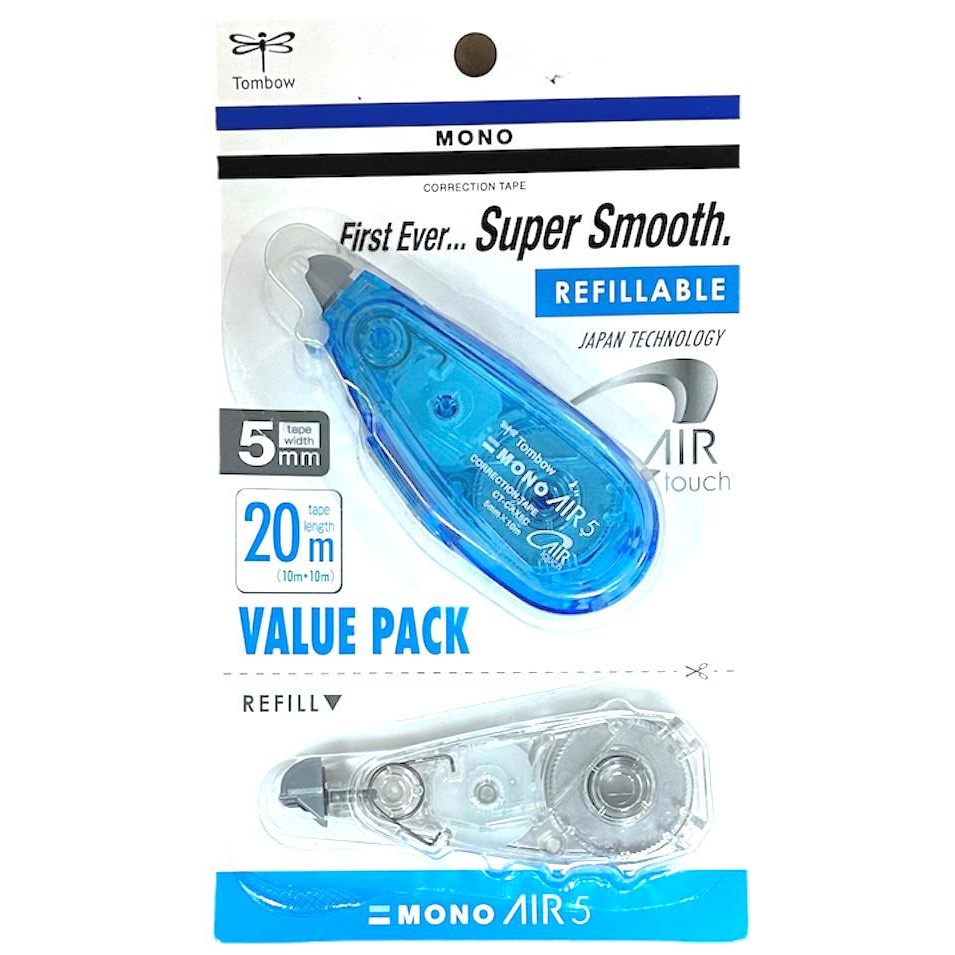 

Tombow Correction Tape Mono Air Refillable+Refill 5Mmx10Mm