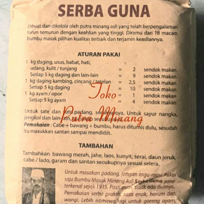 

Bumbu Masak Minang Asli SERBA GUNA 250 Gram