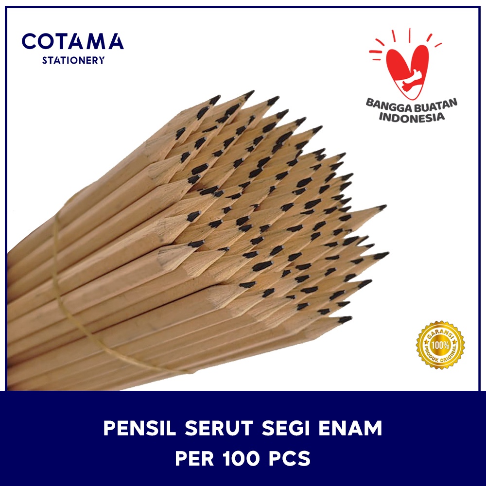 

Pensil Hotel Segi Enam Polos Serut Murah - 100 pcs