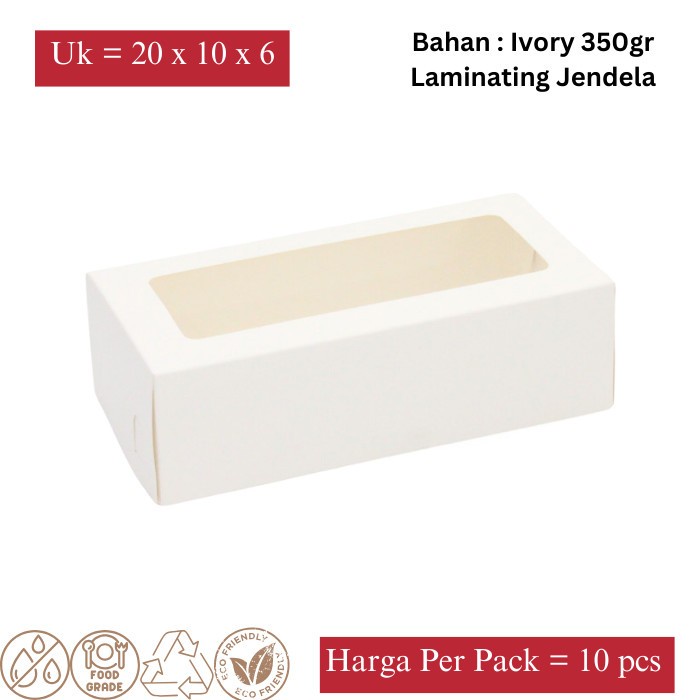 (Expert) Box Kardus Kue / roti / serbaguna 20x10x6 berkualitas - laminating dof