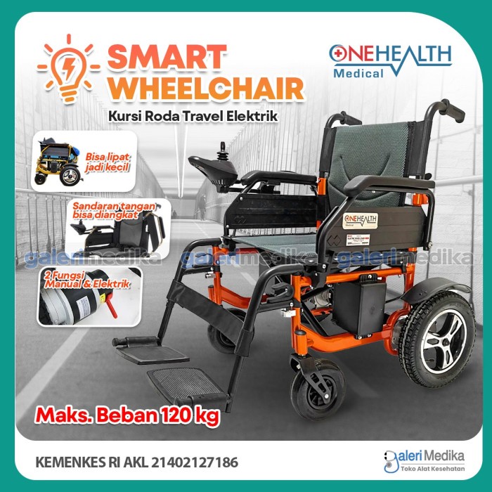 Kursi Roda Elektrik Lipat OneHealth KY123 / KY 123 Kursi Roda Elektrik