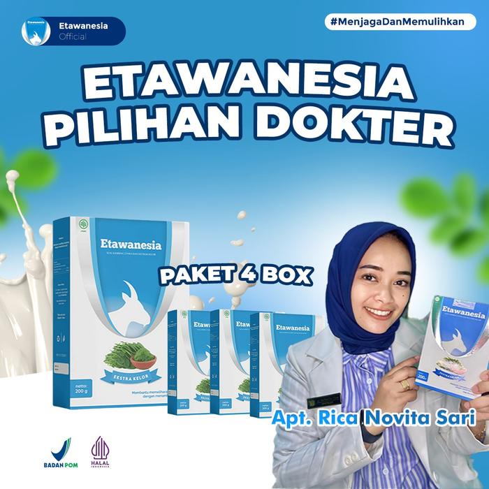 

PAKET 4 BOX ETAWANESIA REKOMENDASI DOKTER KESEHATAN ETAWA BIRU SUSU KAMBING ETAWANESIA TERLARIS