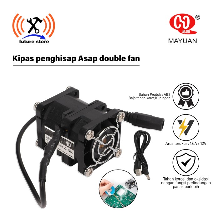 Mayuan Kipas Penghisap Asap Solder Pembuangan Asap Solder Alat Perbaikan Pendingin