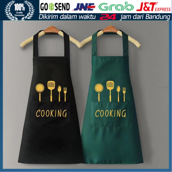 serba- Celemek Masak Waterproof Plastik Anti Air Apron Masak Premium Tebal / Apron Celemek Masak