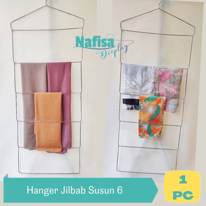 Gantungan Jilbab Kawat Besi Tebal 6 Susun Jumbo Hanger