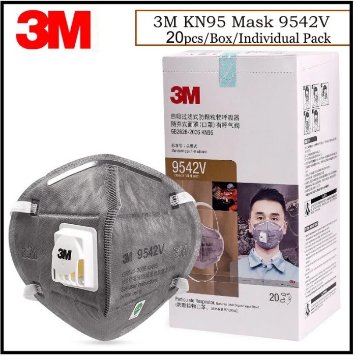 20pcs/Lot 3M KN95 9541V/9542V Disposable Black Mask Anti-particulate