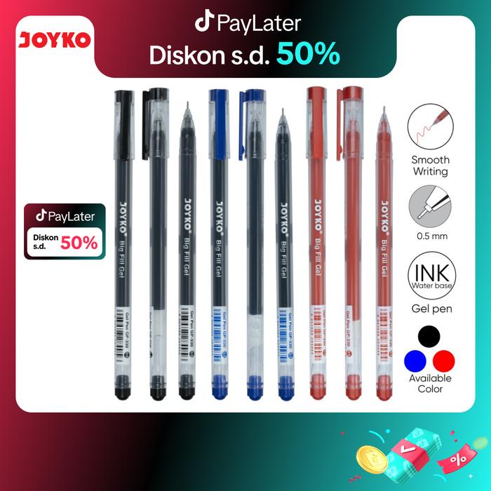 

Gel Pen Pulpen Pena Joyko GP-330 Big Fill Gel 0.5 mm