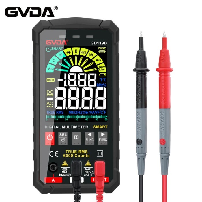 GVDA NEW Generation 600V Digital Multimeter Ture RMS AC DC NCV Smart